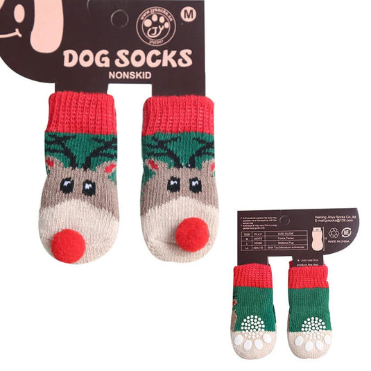 Christmas Cute Dog Knitted Socks