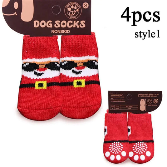 Christmas Cute Dog Knitted Socks