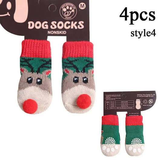 Christmas Cute Dog Knitted Socks